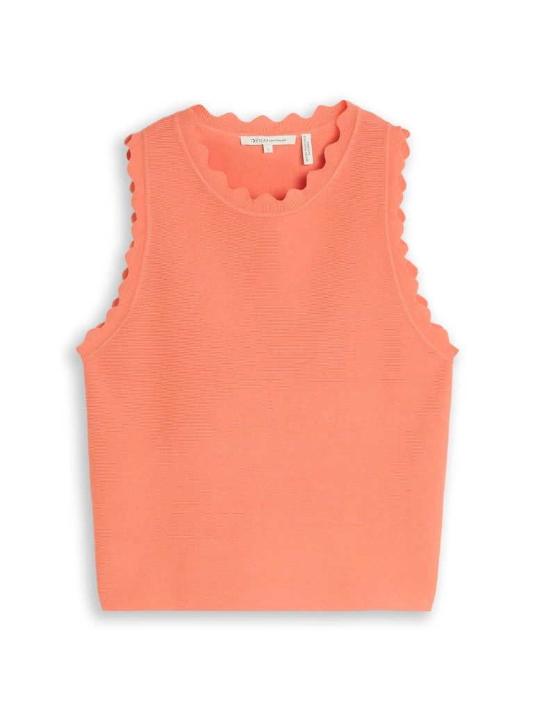 TOM TAILOR Denim Strickpullover knit top with wavy edges