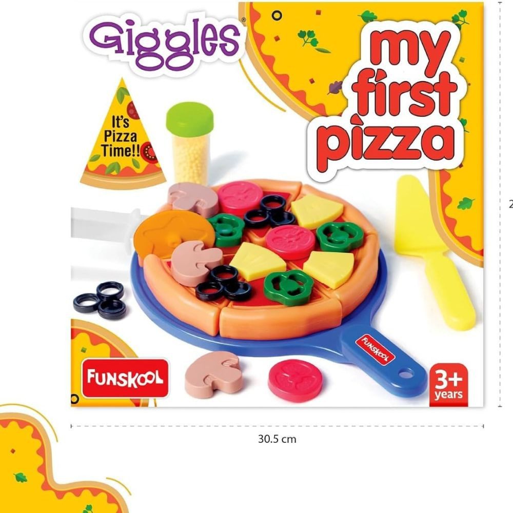 Funskool Spielwerkbank My First Pizza – Rollenspiel-Set mit 15 Belägen ab 3 Jahren, (Rollenspiel-Set Pizza, Mit 15 bunten Belägen, geeignet ab 3 Jahren), Fördert Kreativität, Fantasie & soziale Fähigkeiten