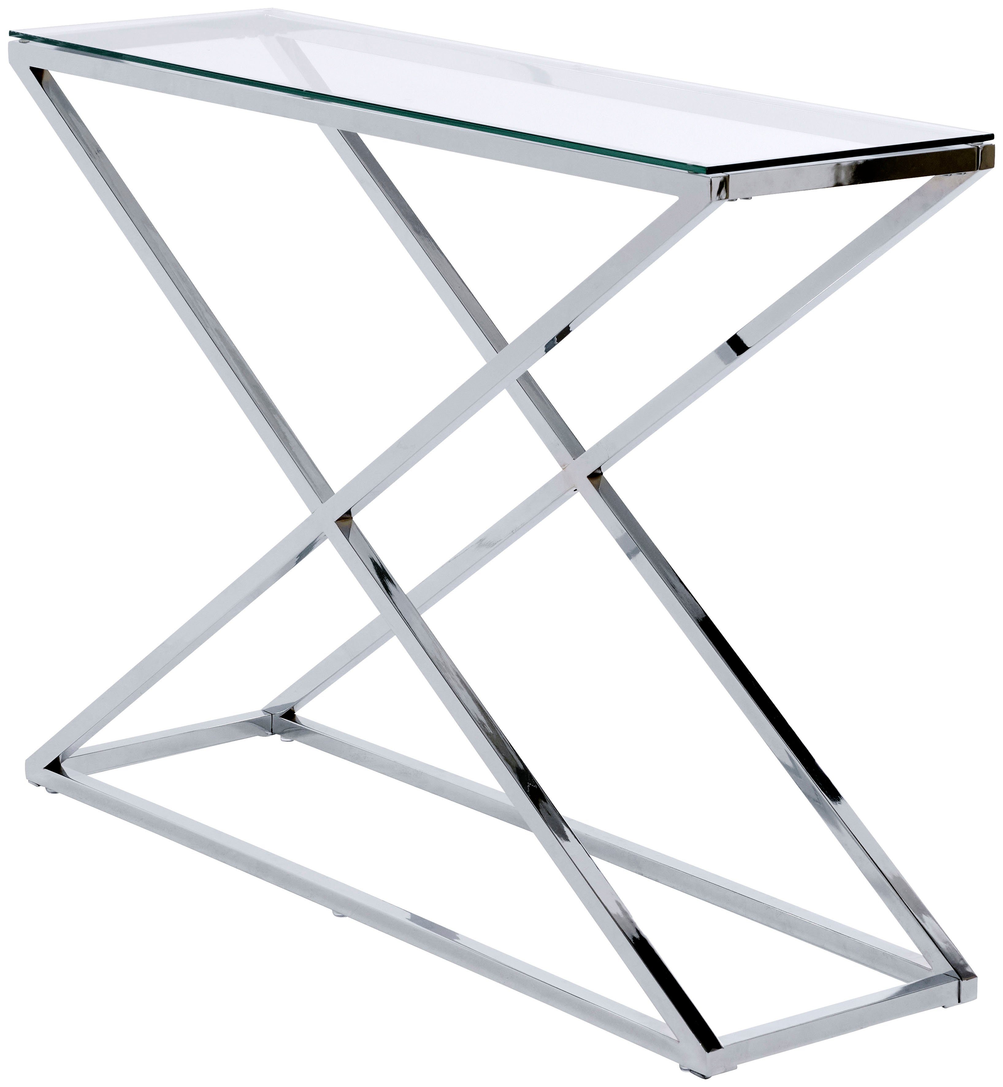 Jahnke Konsolentisch XTRA CONSOLE (1-St), Konsole/Beistelltisch in Gold-Look, aus Sicherheitsglas gefertigt