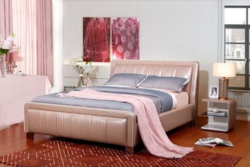 JVmoebel Bett Designer Doppelbett Betten Leder Hotel Luxus Polster 180cm