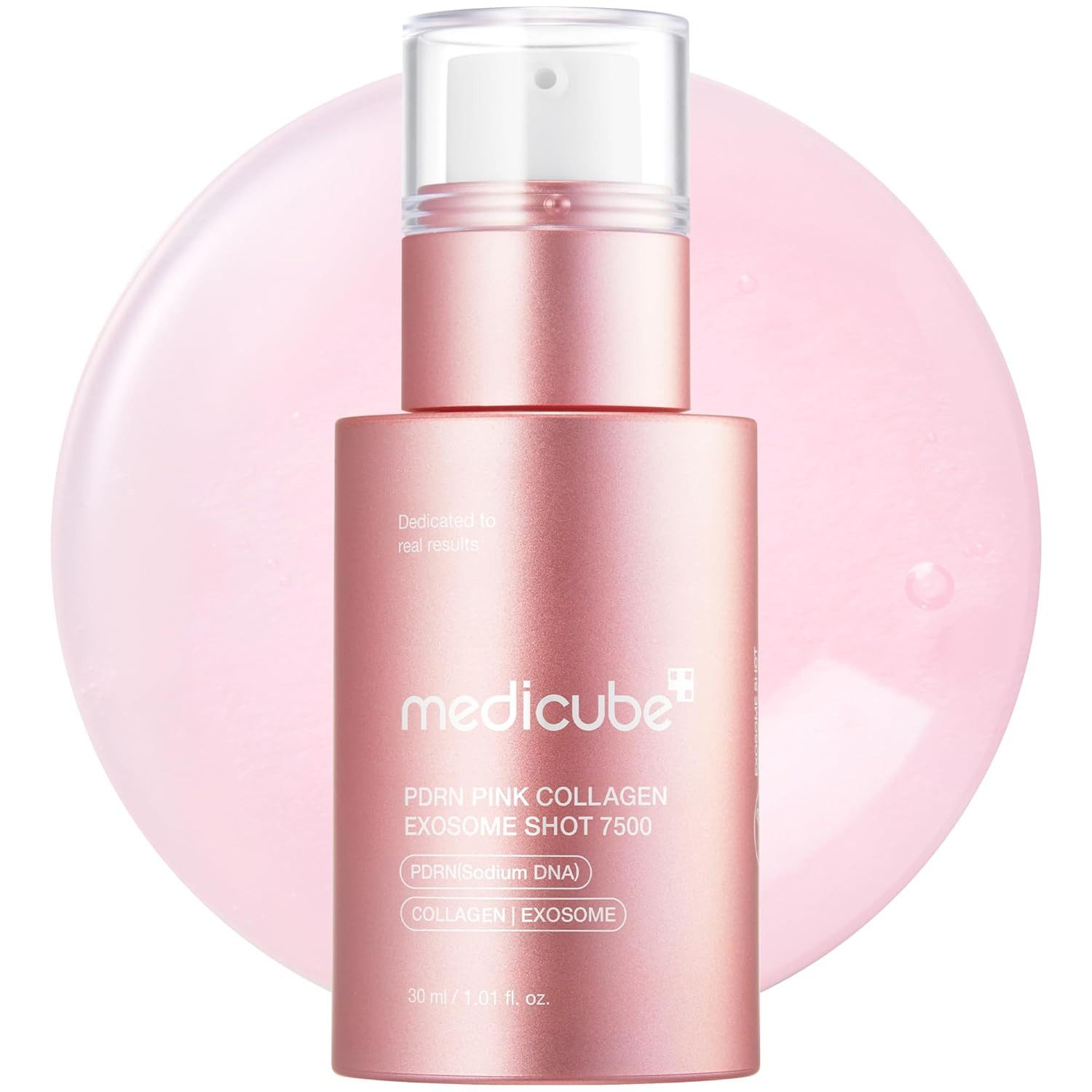Medicube Gesichtsserum PDRN Pink Collagen Exosome Shot Serum – Hochwirksames Spicule-Serum mit 7.500 PPM für glattere Haut und verfeinerte Poren –, Mit PDRN, Exosomen, Kollagen & Niacinamid für mehr Straffheit