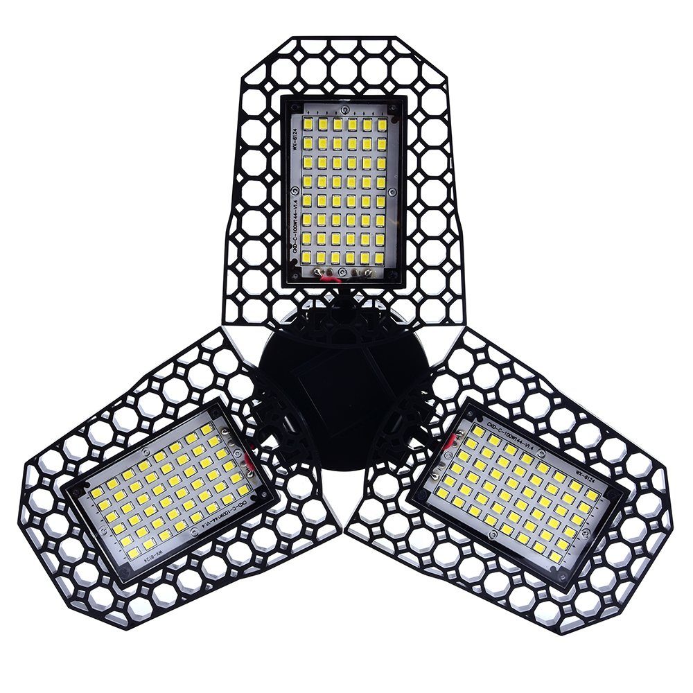 Rosnek LED Aufbaustrahler E26/E27, Verformbar, Ultra-hell, für Garage Werkstatt Lager Scheune, 60W, SMD2835 Epistar LED-Chips, Warmweiß, Kaltweiß, 40/60/80W, IP65