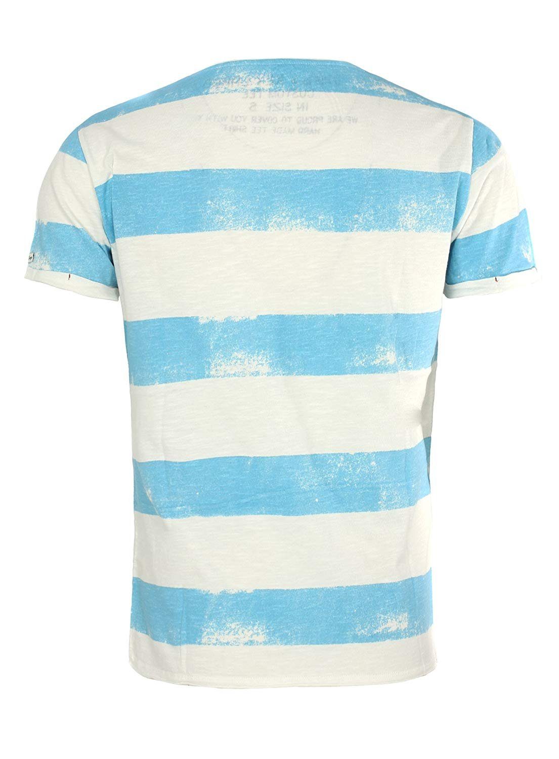 Key Largo T-Shirt Airflight vintage Look MT00238 V-Auschnitt gestreift kurz günstig online kaufen