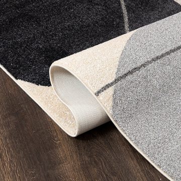 Designteppich Modern Teppich Kurzflor Wohnzimmerteppich Japandi Scandi Creme Beige, Mazovia, 80 x 150 cm, Fußbodenheizung, Allergiker geeignet, Farbecht, Pflegeleicht