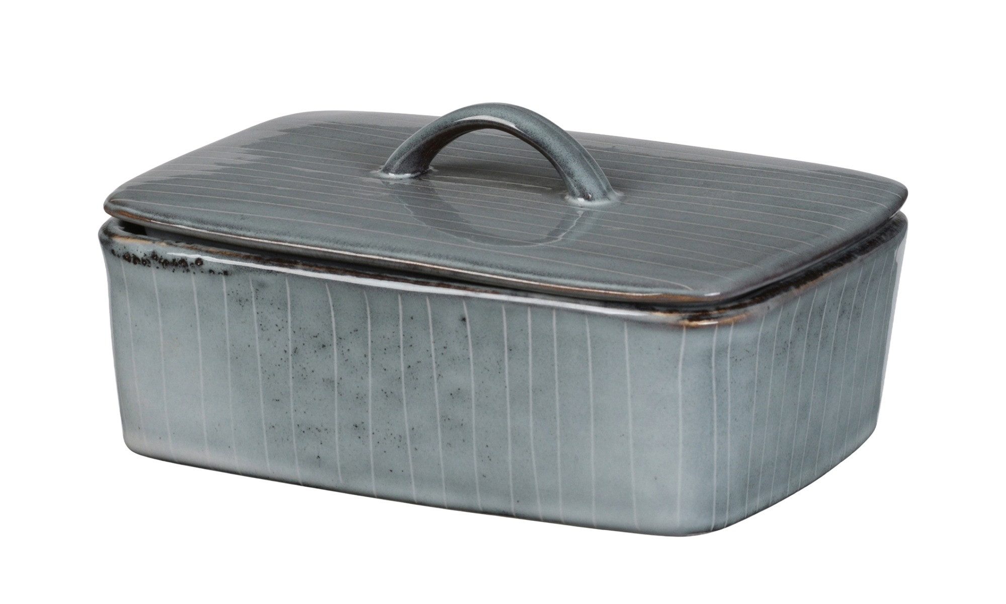 Broste Copenhagen Butterdose Broste Copenhagen Nordic Sea Butterdose mit Deckel Steingut Soft Blue, Steingut