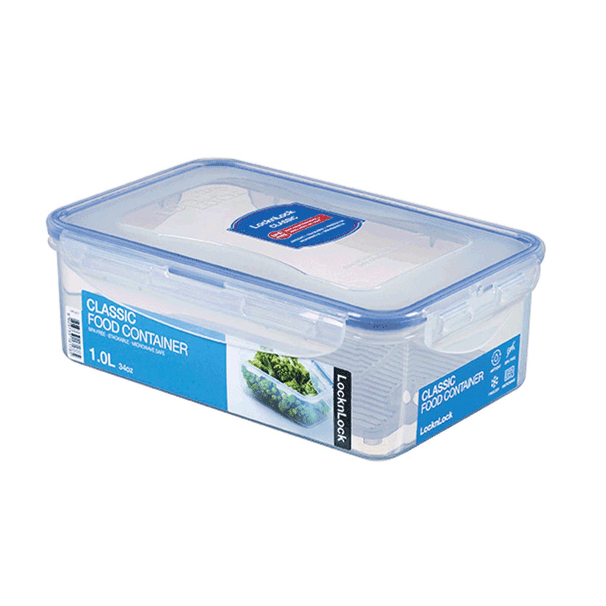 LOCK & LOCK Dose Vorratsdose Lock & Lock mit Sicherheitsverschluss - wasserdicht (1 St., Frischhaltedose 1 Liter - 20,5 x 13,4 x 6,9 cm), stapelbare Dose mit Deckel - Vorratsbox luftdicht