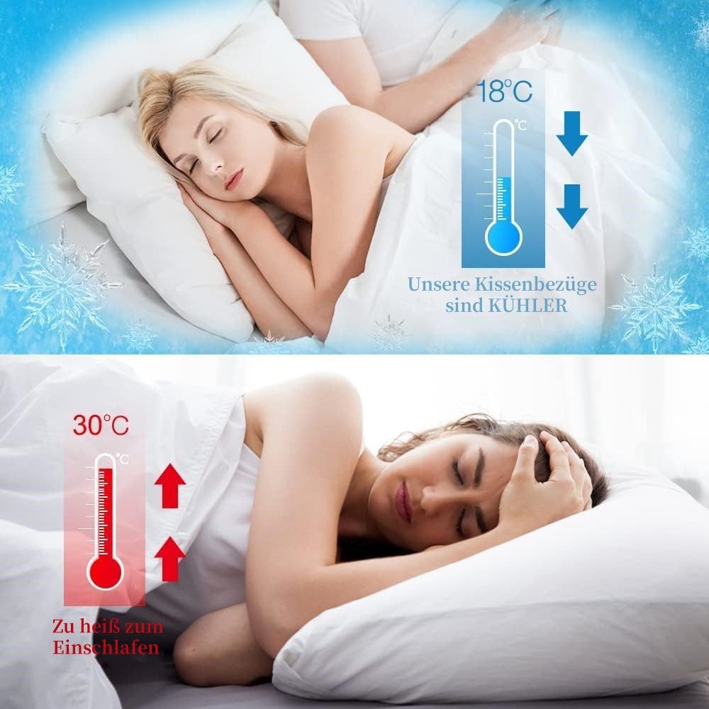 Elegear Kissenbezug 2 Stück kühlender Kopfkissenbezug für Sommer 100% Baumw günstig online kaufen