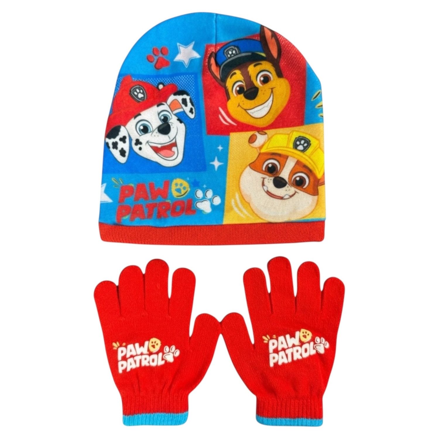 PAW PATROL Fleecemütze 15477 - Kinder Wintermütze Set Gr. 48/51 cm Mütze und Handschuhe (Spar-Set)