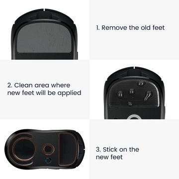 kwmobile Aufbewahrungstasche Mouse Feet Sticker für Logitech G903 (1-tlg), Ersatz Glider Mausfüße passgenau - Glides in Schwarz