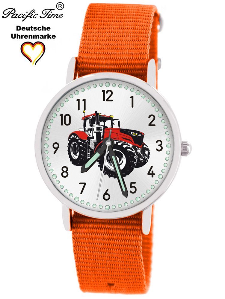rot Match Pacific Mix Quarzuhr - Wechselarmband, Versand orange und Armbanduhr Design Gratis Time Kinder Traktor
