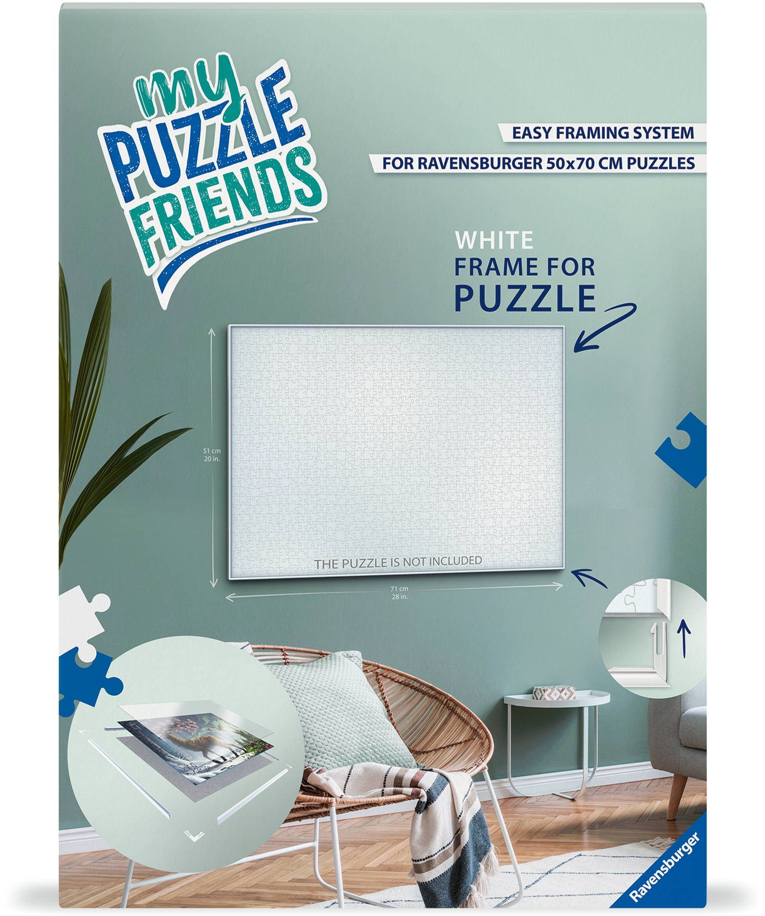 Ravensburger Puzzle Puzzle Zubehör Rahmen weiß für 1000 Teile Puzzle 120012 günstig online kaufen