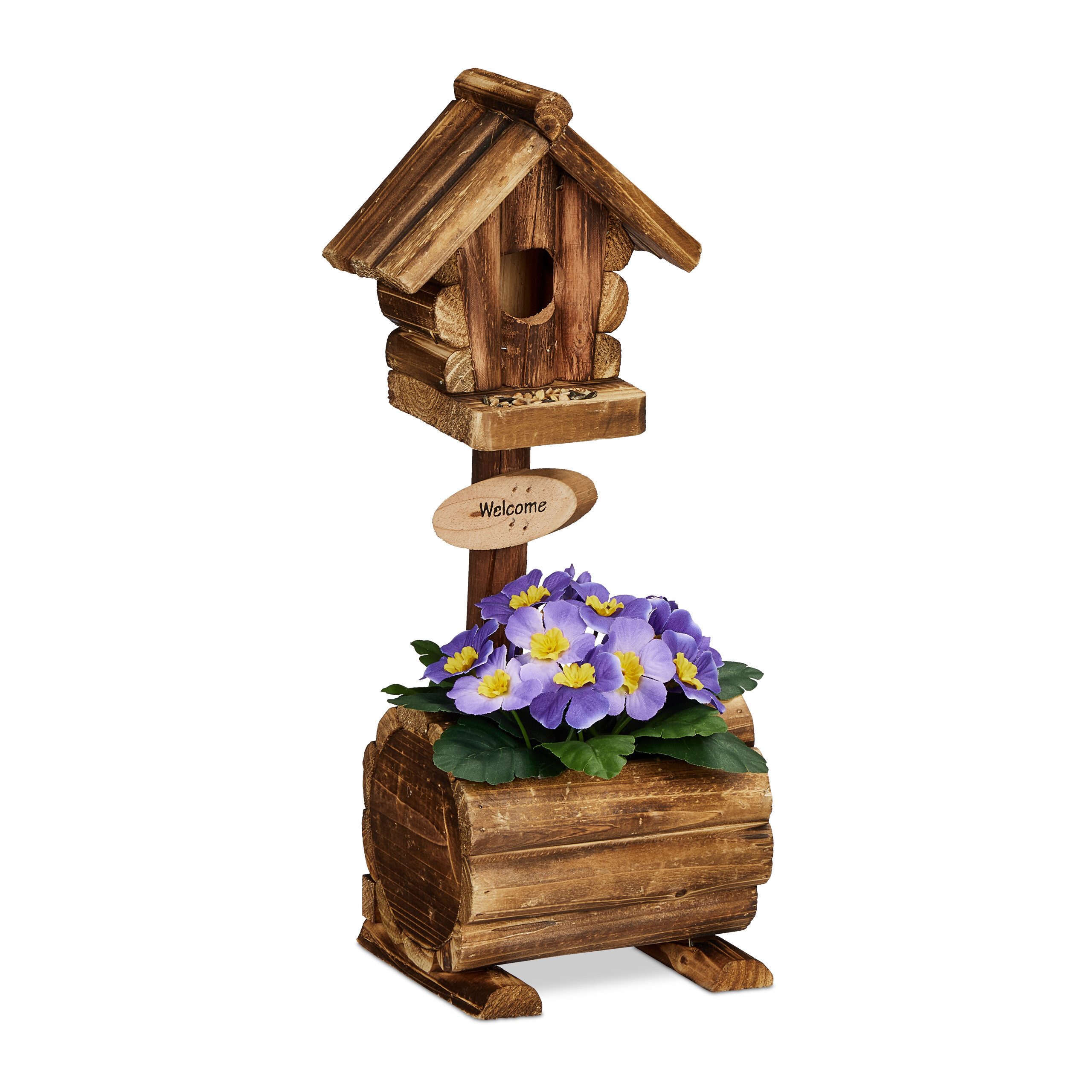 Vogelhaus Deko Vogelhaus mit Blumentopf