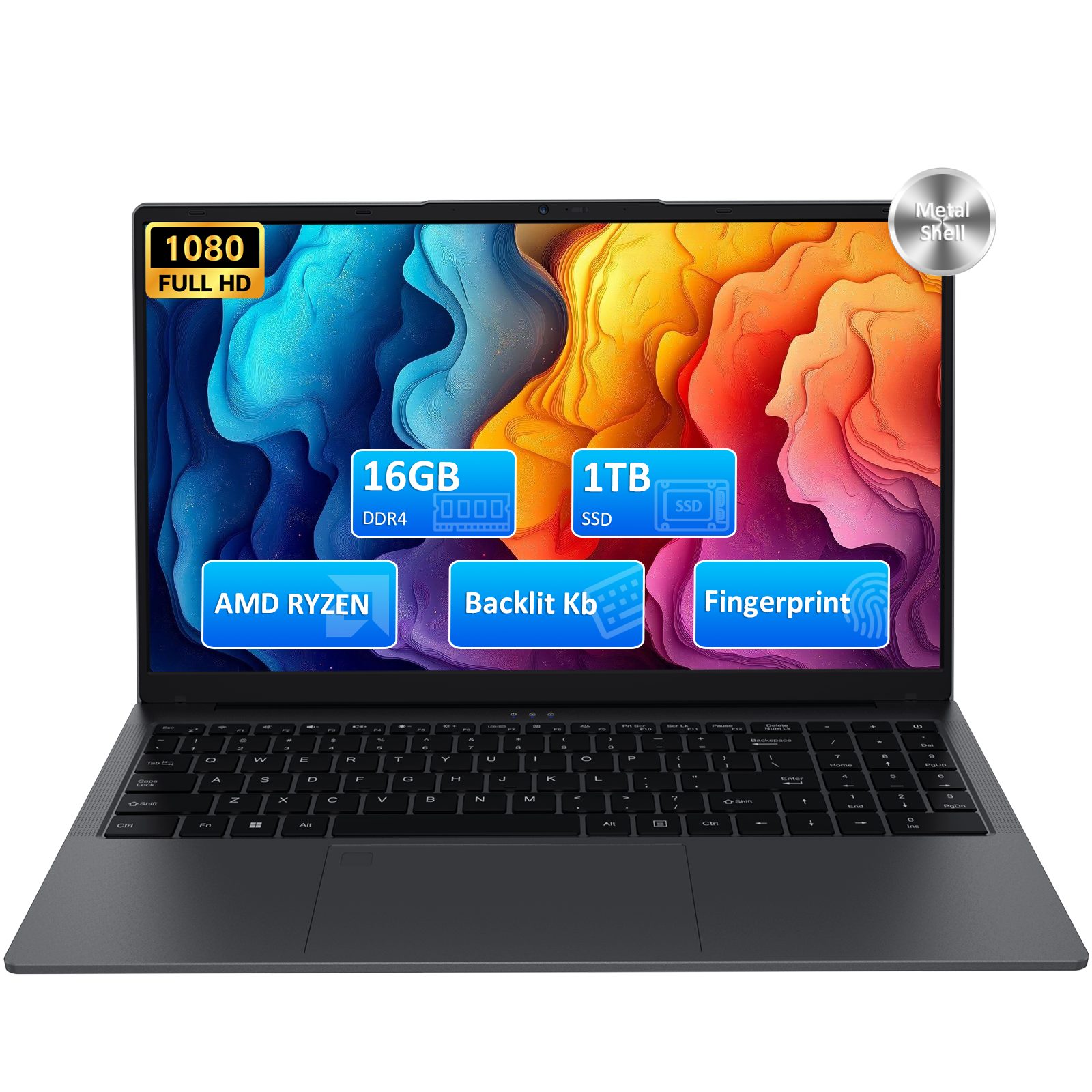 Molegar 16 Zoll Laptop mit AMD Ryzen 7 4800H (8 Kerne, bis 2.9GHz), 16GB RAM Notebook (40,64 cm/16 Zoll, AMD AMD Ryzen 7 4800H, AMD Ryzen 7 4800H, 16 GB, 1024 GB SSD, 1TB PCIe SSD, Win 11 Pro, WiFi 6, BT 5.0, inkl. 65W USB-C PD-Netzteil)