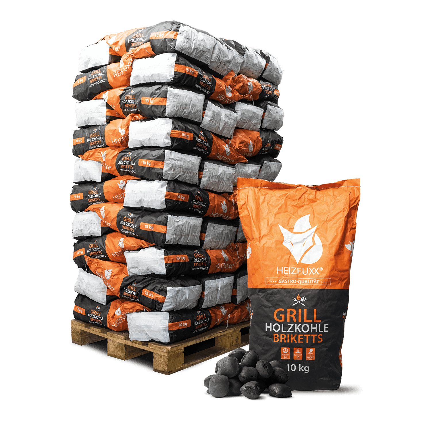 HEIZFUXX Grillbriketts, 600 kg, (Palette, 60-St)