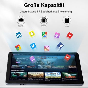 Veidoo Tablet (10", 128 GB, Android 12, IPS Display Octa-Core Prozessor, WiFi 6, Tablet mit 2,5D Glas Display)