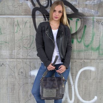 Sunsa Umhängetasche Damen Umhängetasche. Schultertasche aus Canvas & Leder. Kleine Vintage Messenger Crossbody Tasche. Nachhaltig grau/schwarz Handtasche als Geschenkideen, Pferde Motiv, enthält recyceltes Material, Pferde Druck für Pferde Liebhaber