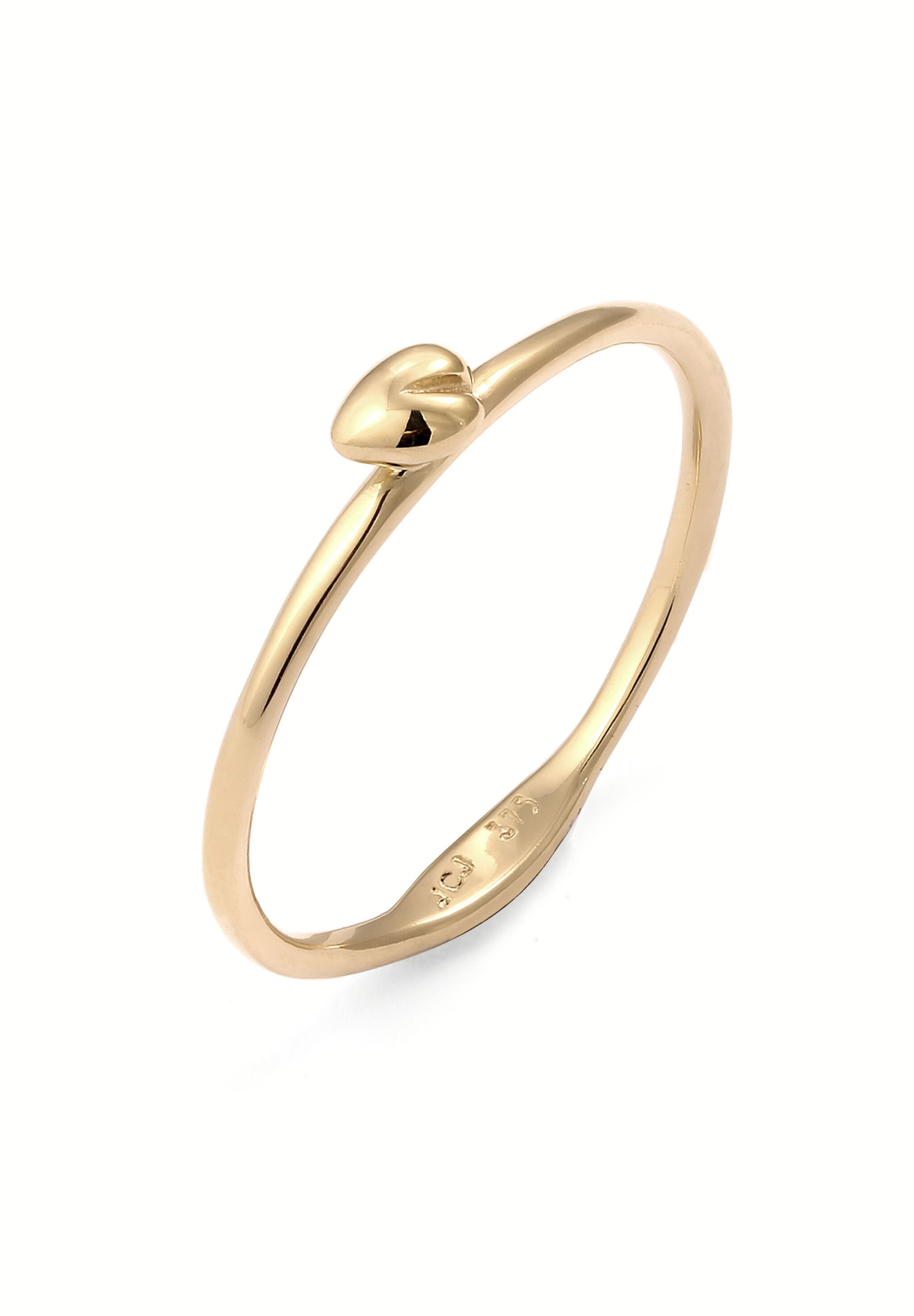 Elli Premium Fingerring Herz 375 Gelbgold
