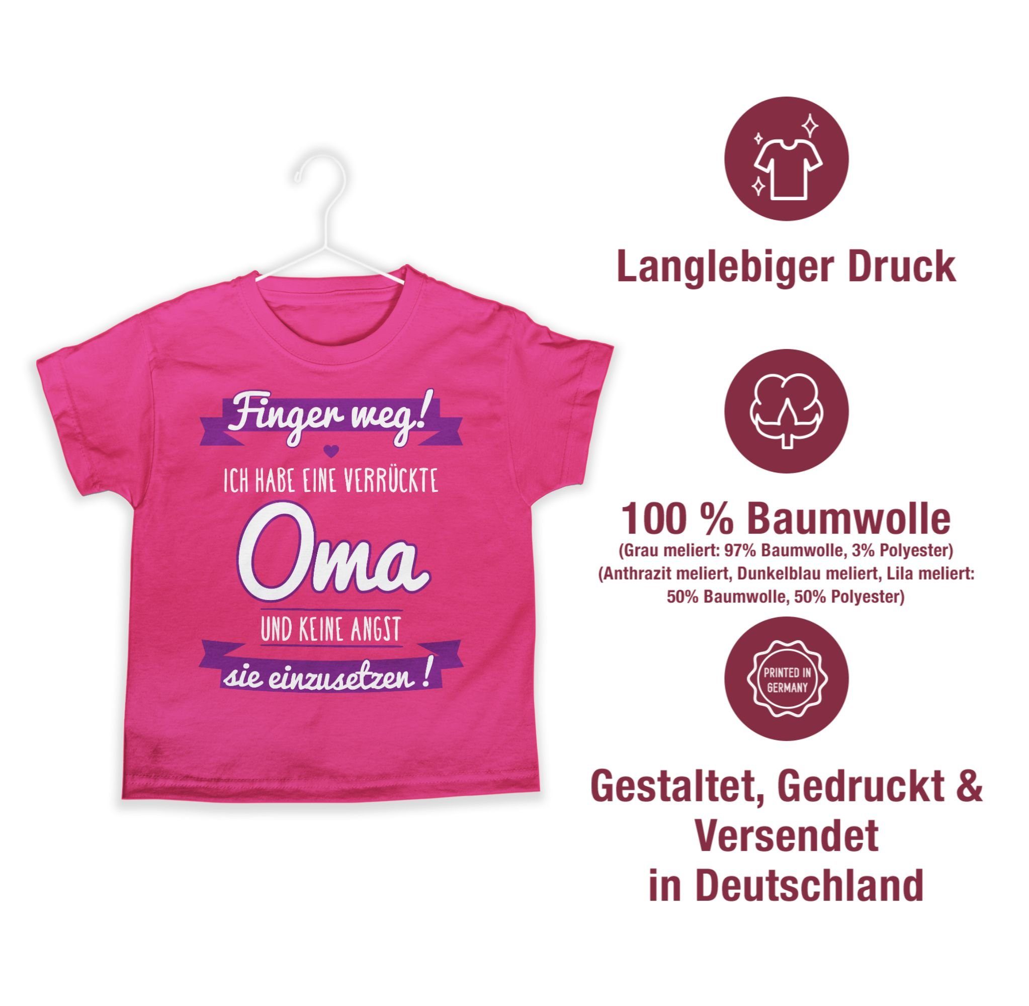 Shirtracer T-Shirt Finger weg ich habe eine verrückte Oma I (1-tlg) Statement Sprüche Kinder