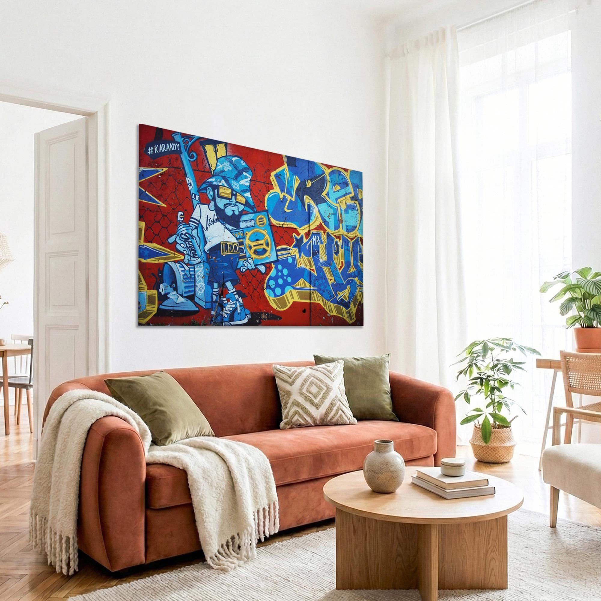 framed concept Leinwandbild Akustikbild auf Leinwand (Canvas) HD-Eco-Solvent-Druck, (Schallabsorbierend Holzrahmen 60×40 cm 90×60 cm 120×80 cm), Geräuschdämmendes Bild für Büro, Wohnzimmer & Konferenzraum