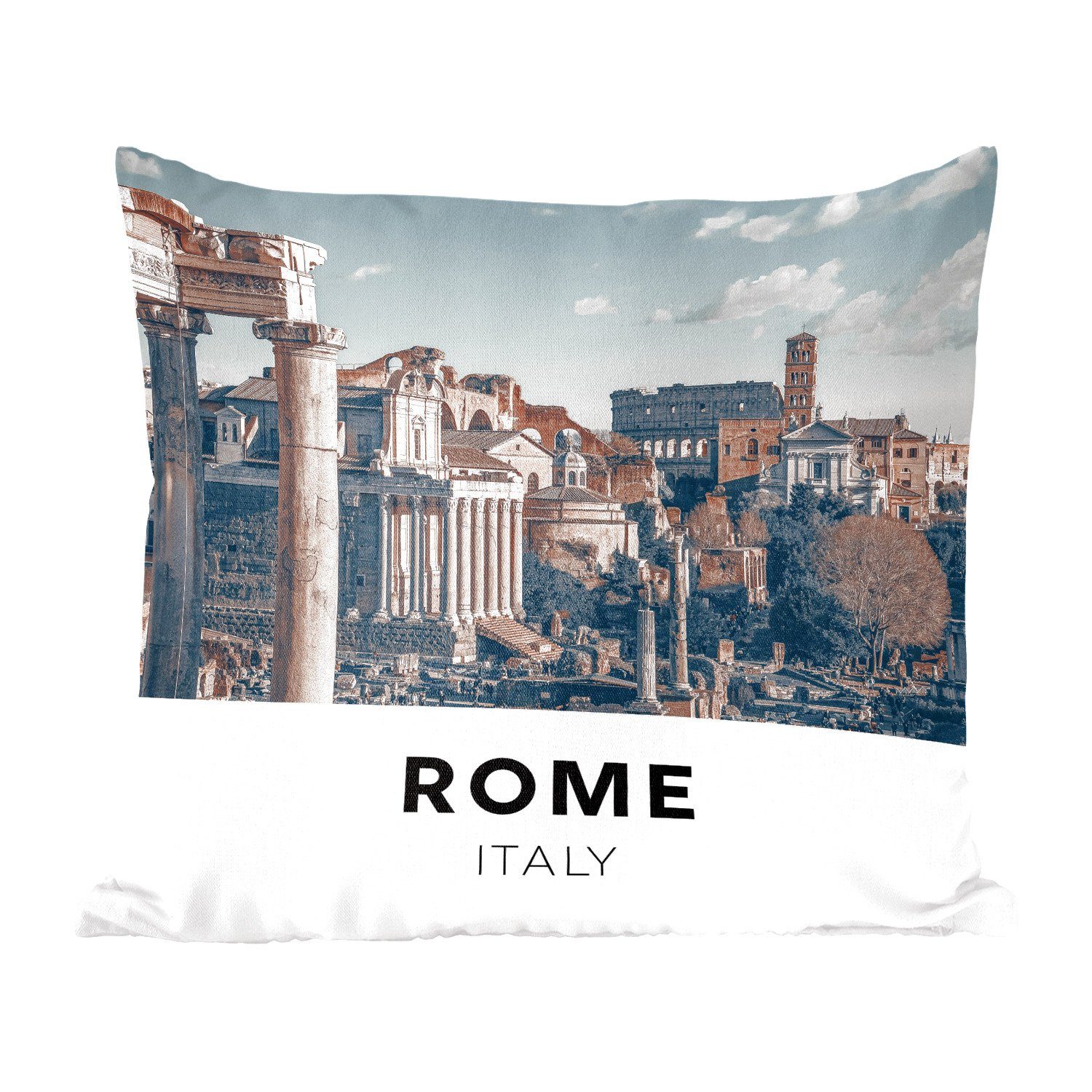 MuchoWow Dekokissen Rom - Italien - Architektur, Zierkissen mit Füllung für Wohzimmer, Schlafzimmer, Deko, Sofakissen