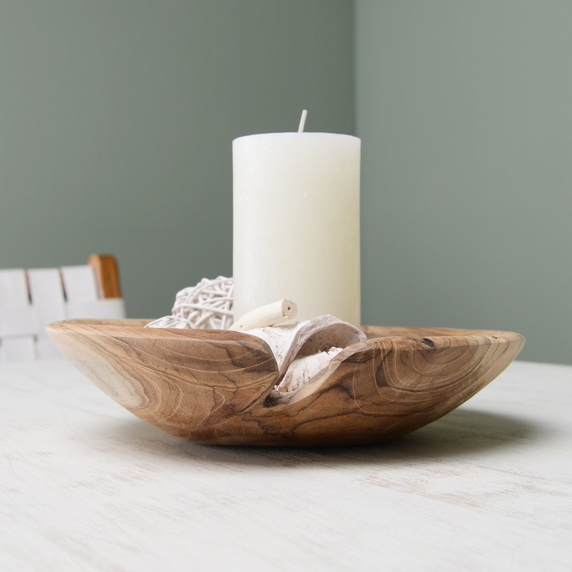 wohnfreuden Dekoschale Teakholz Schale 25 cm günstig online kaufen