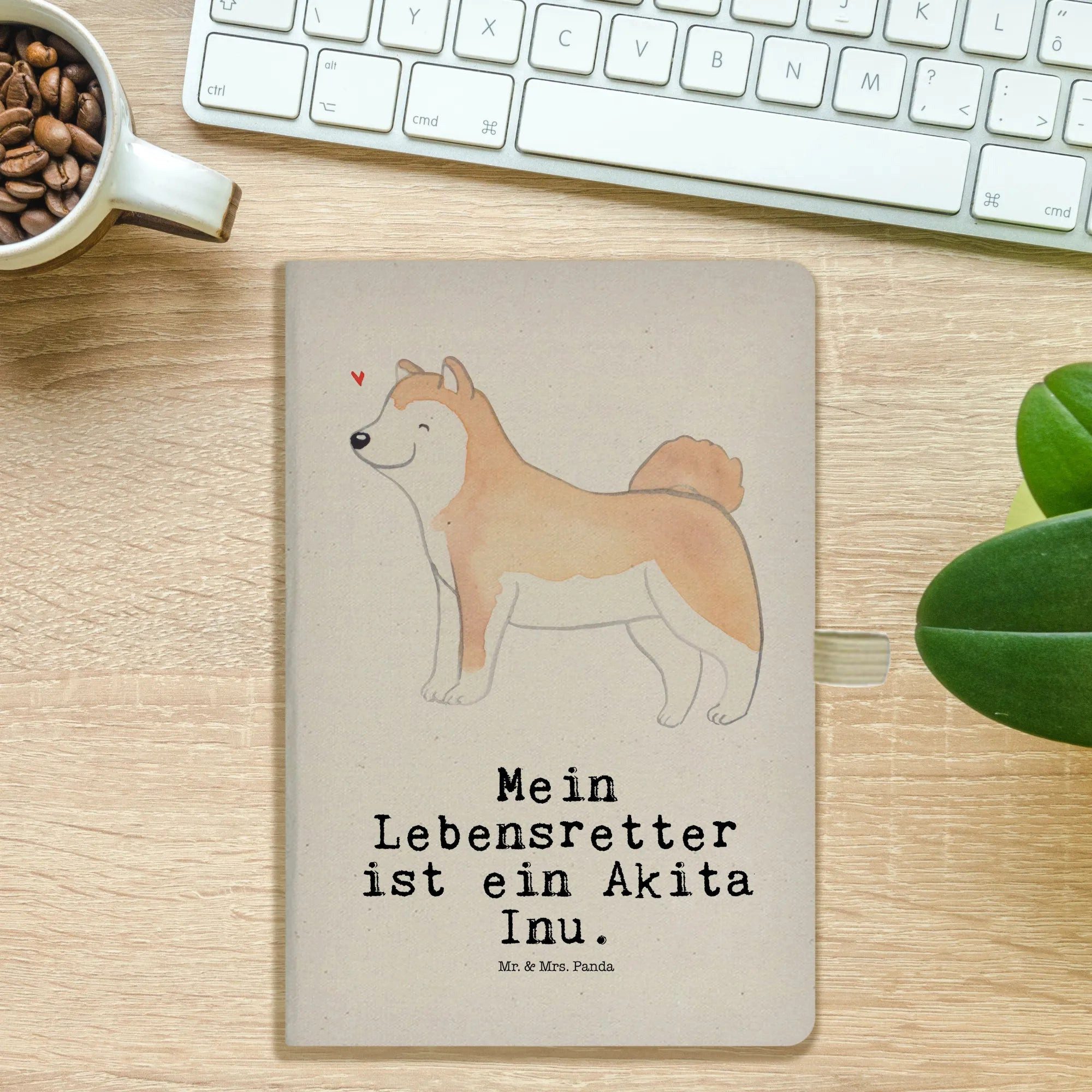 Thumbnail - Mr. & Mrs. Panda Notizbuch Akita Inu Lebensretter - Transparent - Geschenk, Tierfreund, Rassehun Mr. & Mrs. Panda, Inspi...