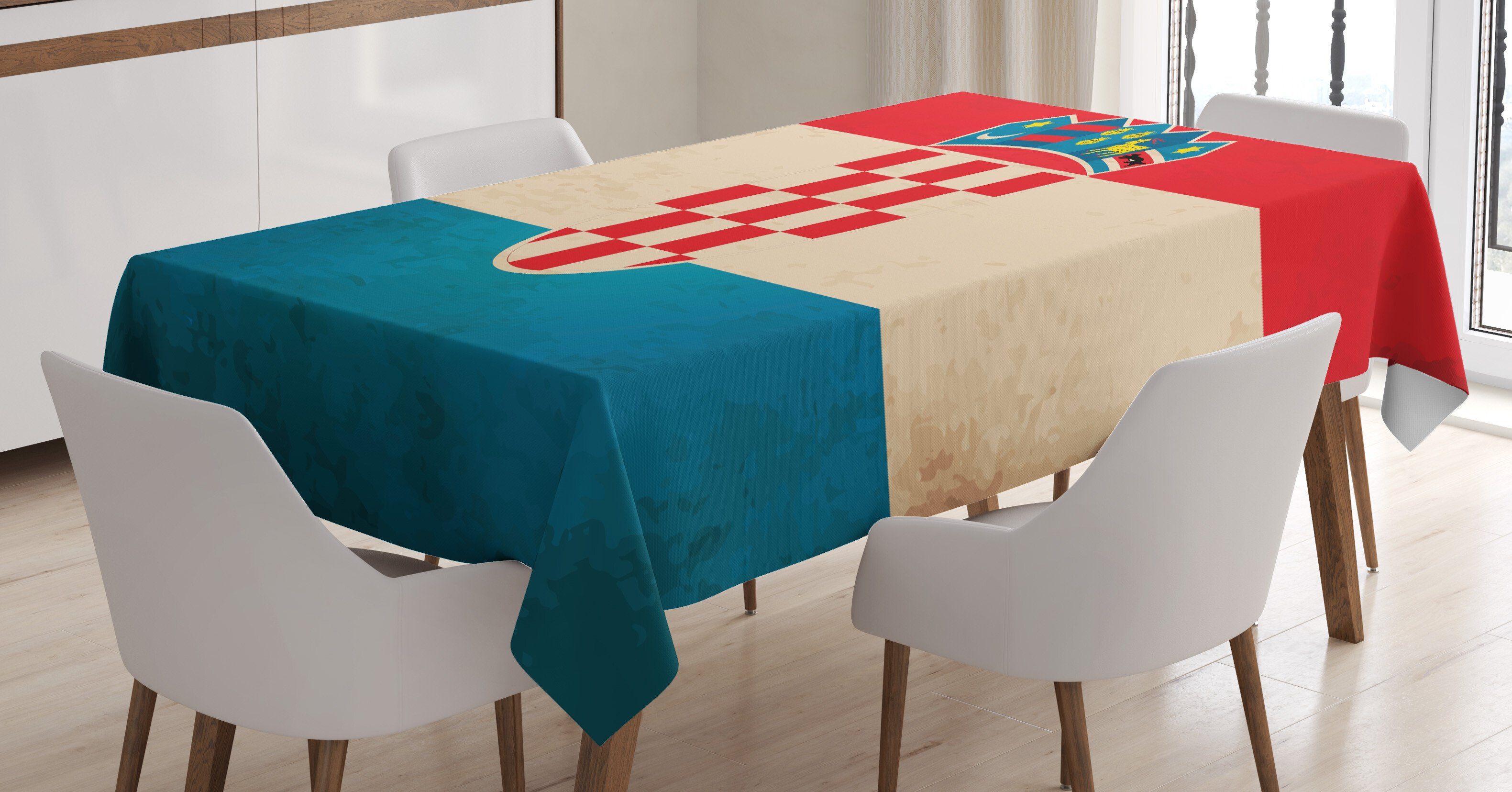 Abakuhaus Tischdecke Farbfest Waschbar Für den Außen Bereich geeignet Klare Farben, Kroatien European Land Flag Art
