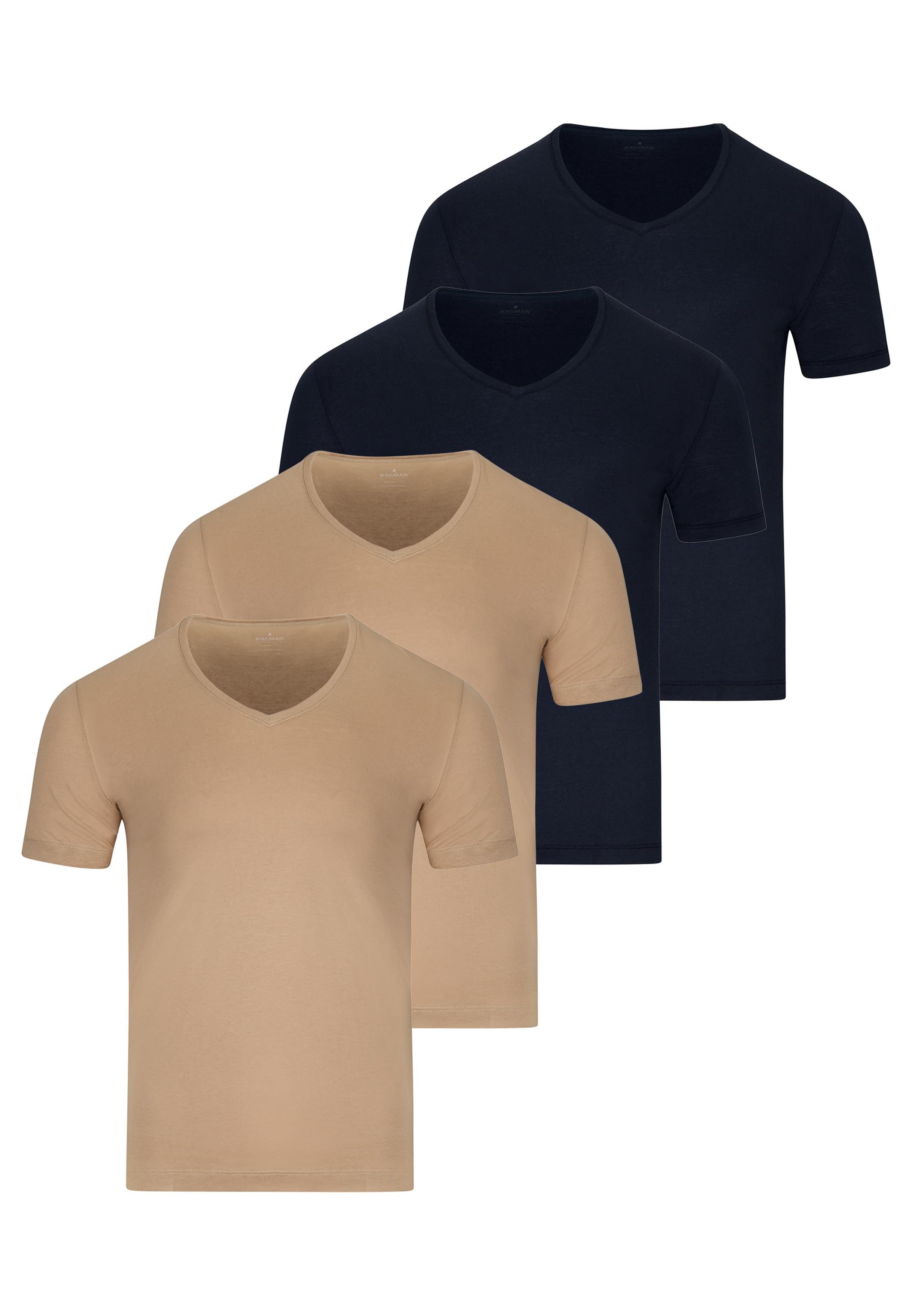 2 x navy / 2 x beige
