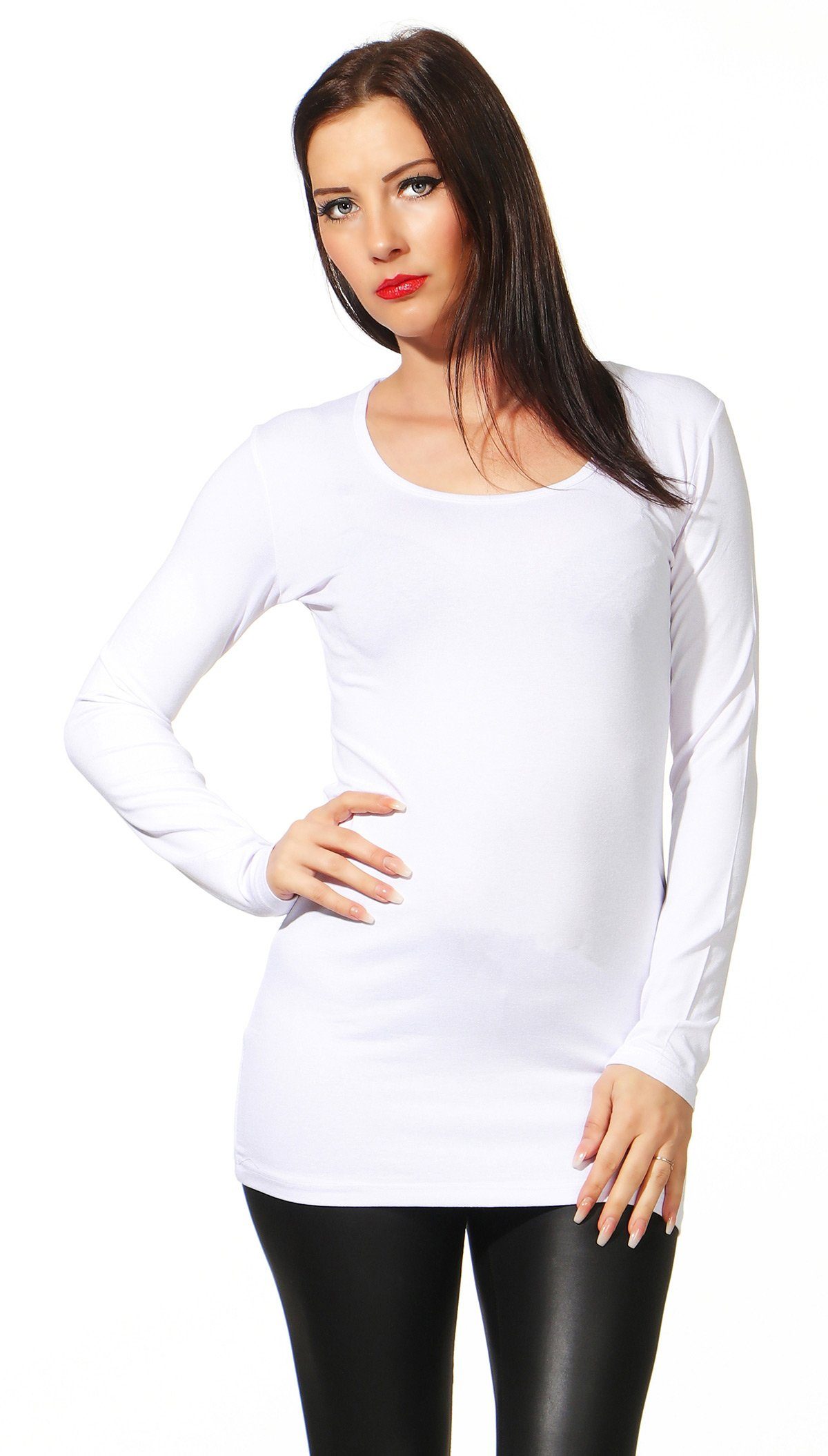 Mellice Langarmshirt Damen Longshirt Langarm Shirt günstig online kaufen