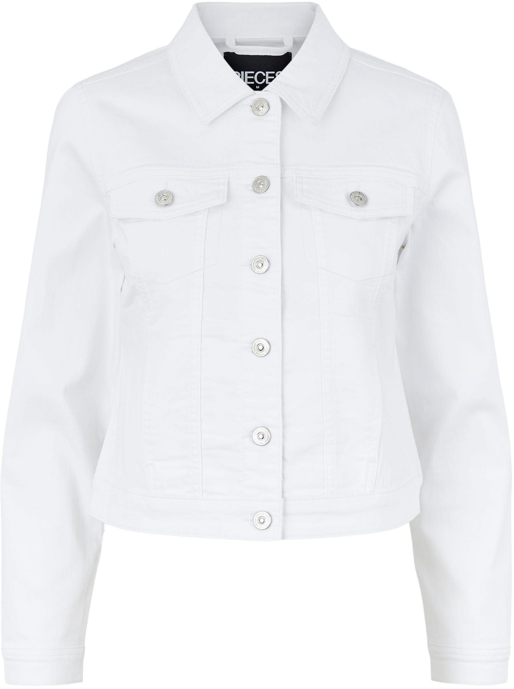 pieces Jeansjacke PCOIA LS DNM JACKET BWHI NOOS BC