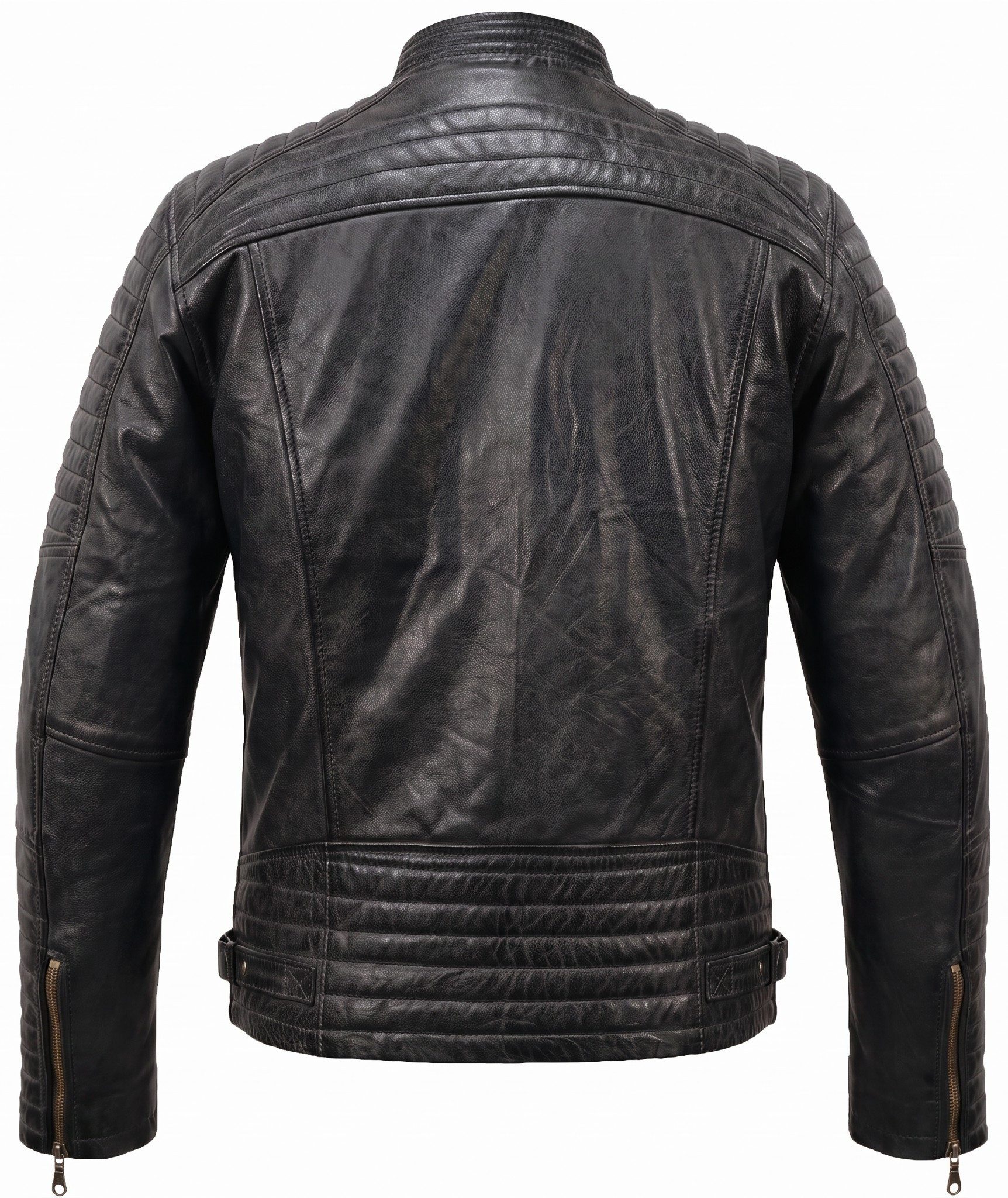 MDM Bikerjacke Herren Lamm Nappa Lederjacke Leichte Sommer Biker Lederjacke – Bild 5 von 5