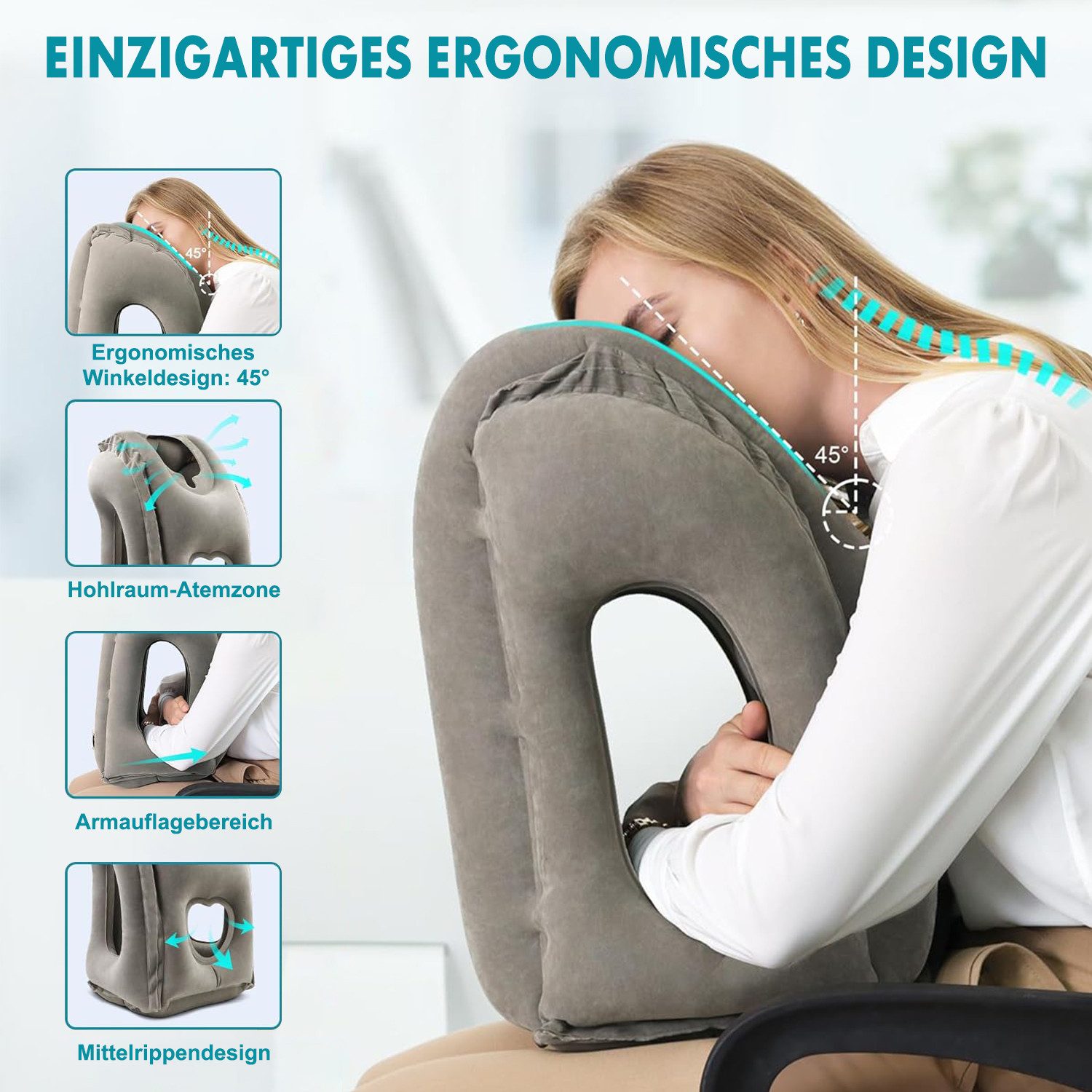 Refined Living Reisekissen Nackenkissen Flugzeug Aufblasbar Tragbare Reisek günstig online kaufen