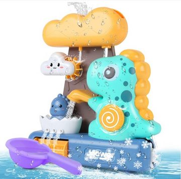 XDeer Wasserspielzeug Badewannenspielzeug,Baby Badespielzeug Wasserspielzeug Dinosaurier, Dusche Wasserfall Wasserstation Spielzeug mit Saugnapf Badewanne