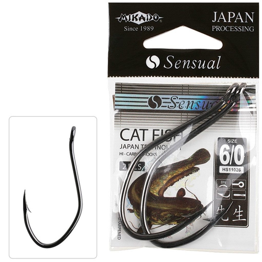 Wurmhaken Haken 2St. - SENSUAL - CAT FISH - Gr.8/0,6/0,4/0,2/0 Waller Angeln