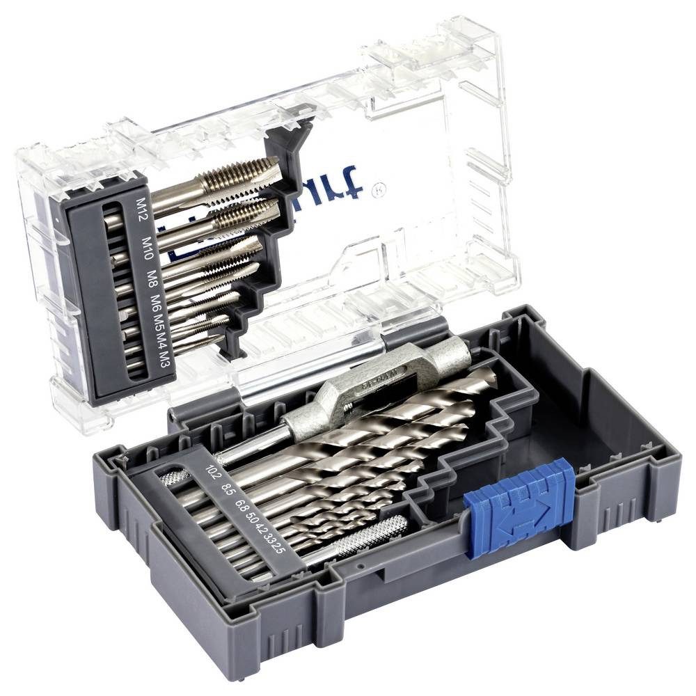 FRITZFURT Gewindebohrer Maschinengewindebohrer-Set 15teilig 2.5 mm, 3.3 mm, 4.2 mm, 5 mm, 6.7