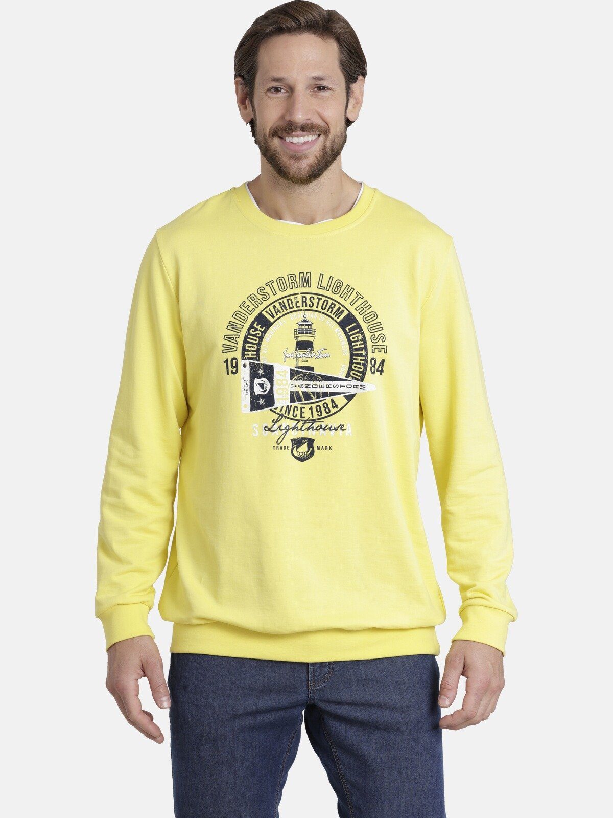 Jan Vanderstorm Sweatshirt DYRIK in weicher Baumwolle mit Print