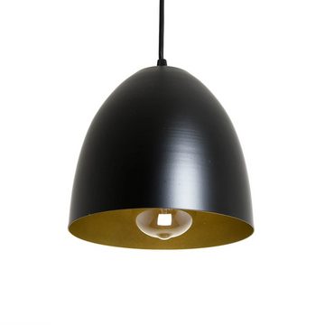 Licht-Erlebnisse Pendelleuchte LENOX, ohne Leuchtmittel, Hängeleuchte Schwarz Gold Retro verstellbare Pendel Küche Lampe