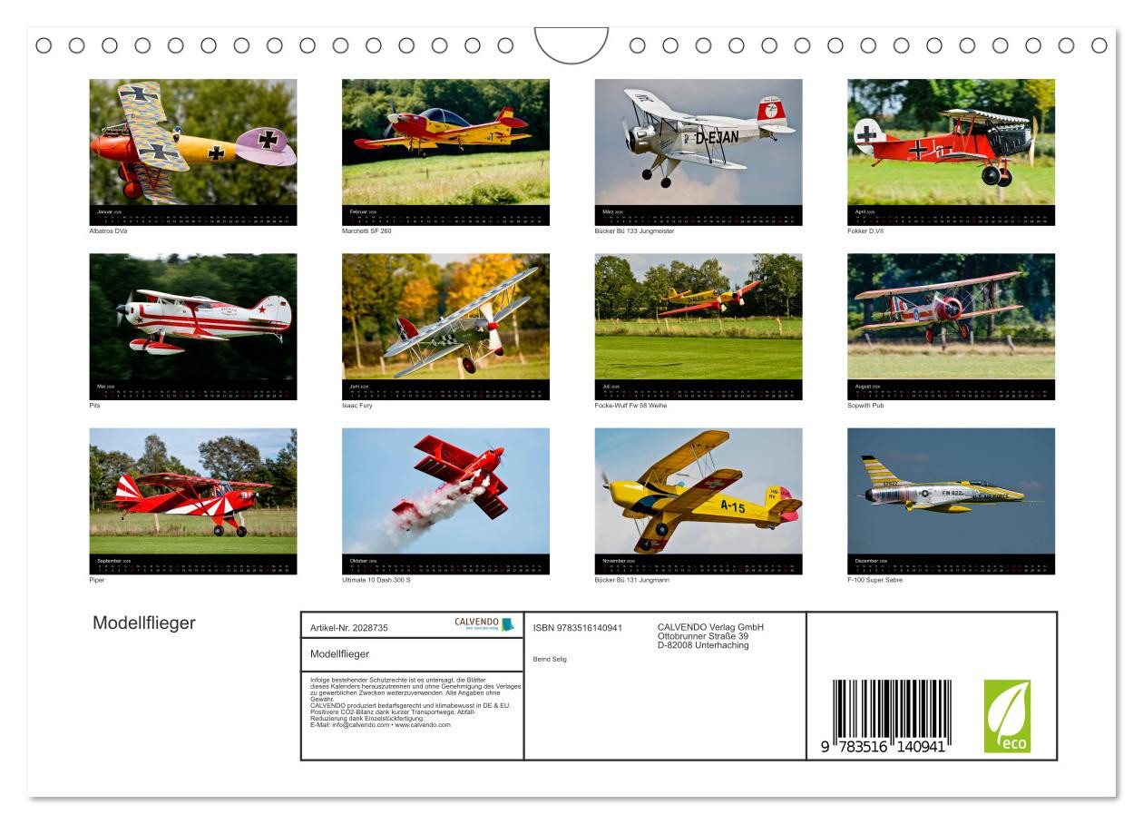 Thumbnail - CALVENDO Wandkalender Modellflieger (Wandkalender 2026 DIN A4 quer), CALVENDO Monatskalender