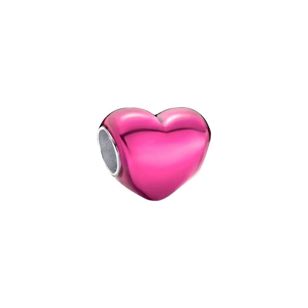 Pandora Charm-Einhänger Pandora Charm Damen Rosa Metallic-Herz Sterling-Silber 793337C03