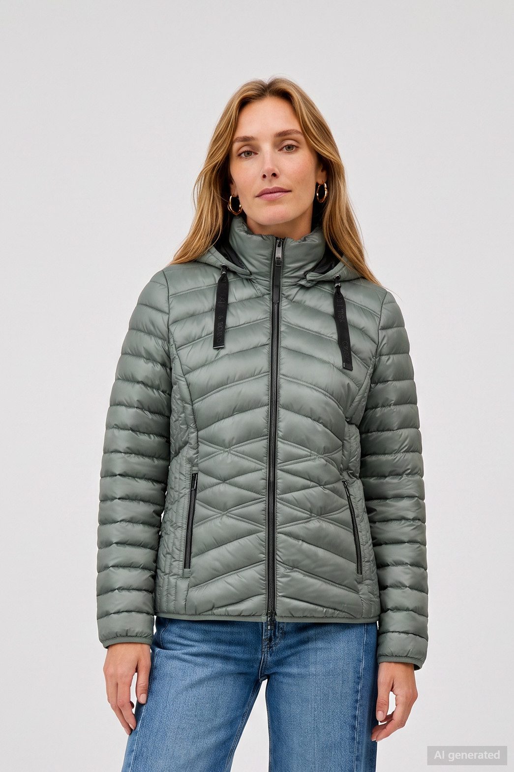 Barbara Lebek Steppjacke warme Damenjacke oder Herbstjacke mit abnehmbarer Kapuze