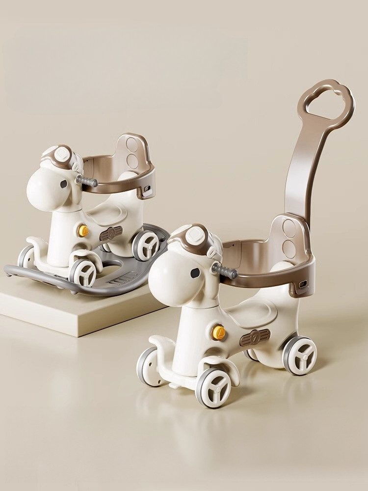 habeig Schaukelpferd Schiebegriff Chocolate Braun 90x71cm Verwandelbar in S günstig online kaufen