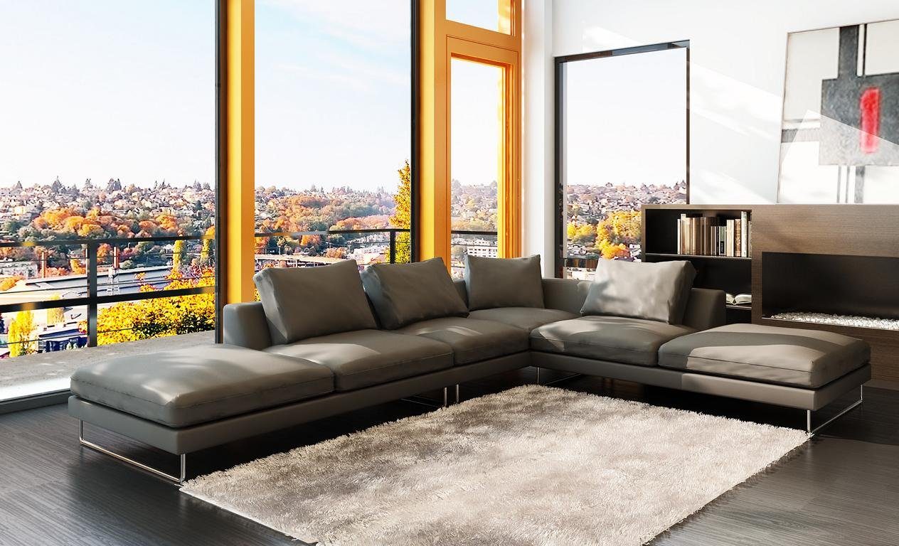 JVmoebel Ecksofa L-Form Design Wohnlandschaft Luxus XXL Ecksofa Stilvolle  Couch Neu, Made in Europe