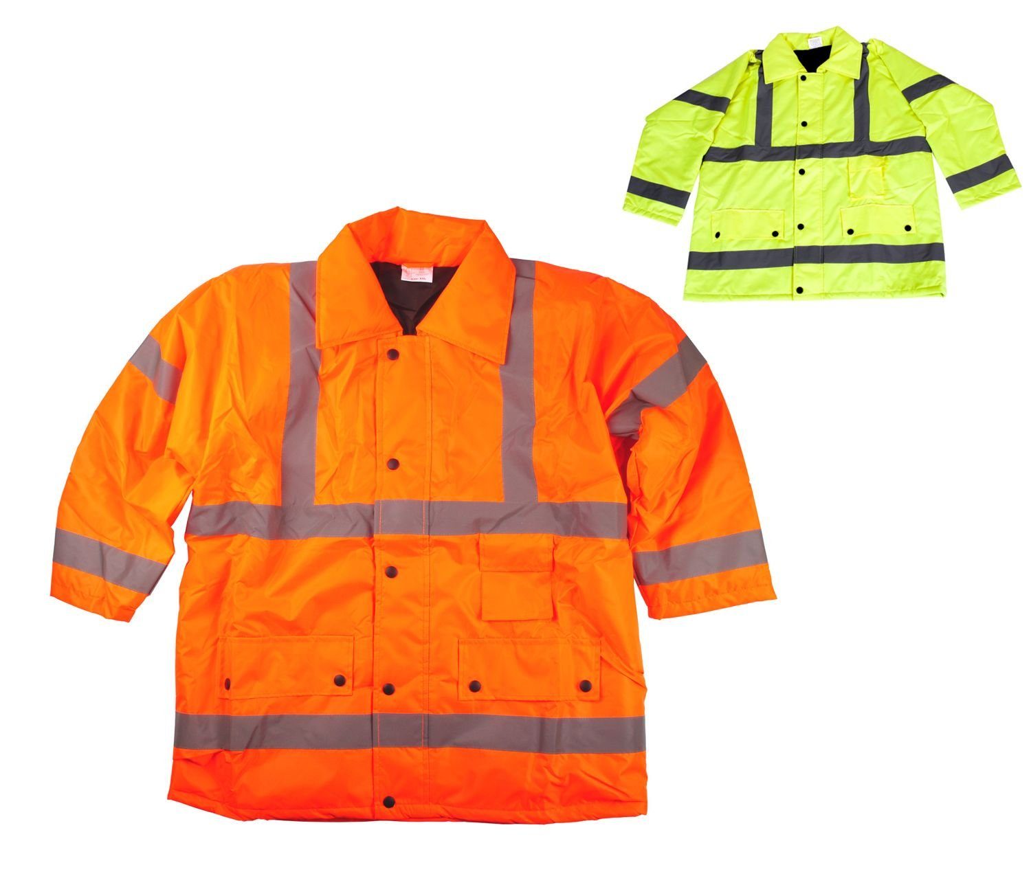 Warnweste XL BURI orange XXL L Warnschutzjacke Arbeitsjacke Warnschutz Sicherheitsjacke