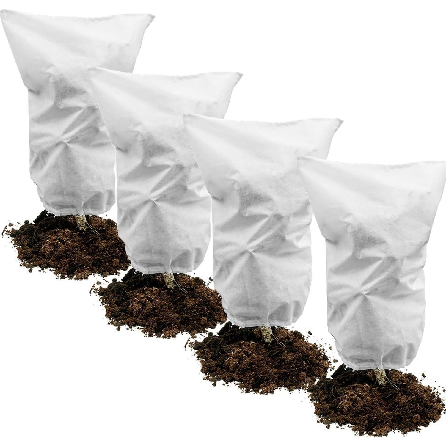 Abdeckhaube 4er Set Frostschutzhaube 50g/m² 60x80cm Pflanzenschutz Vlies