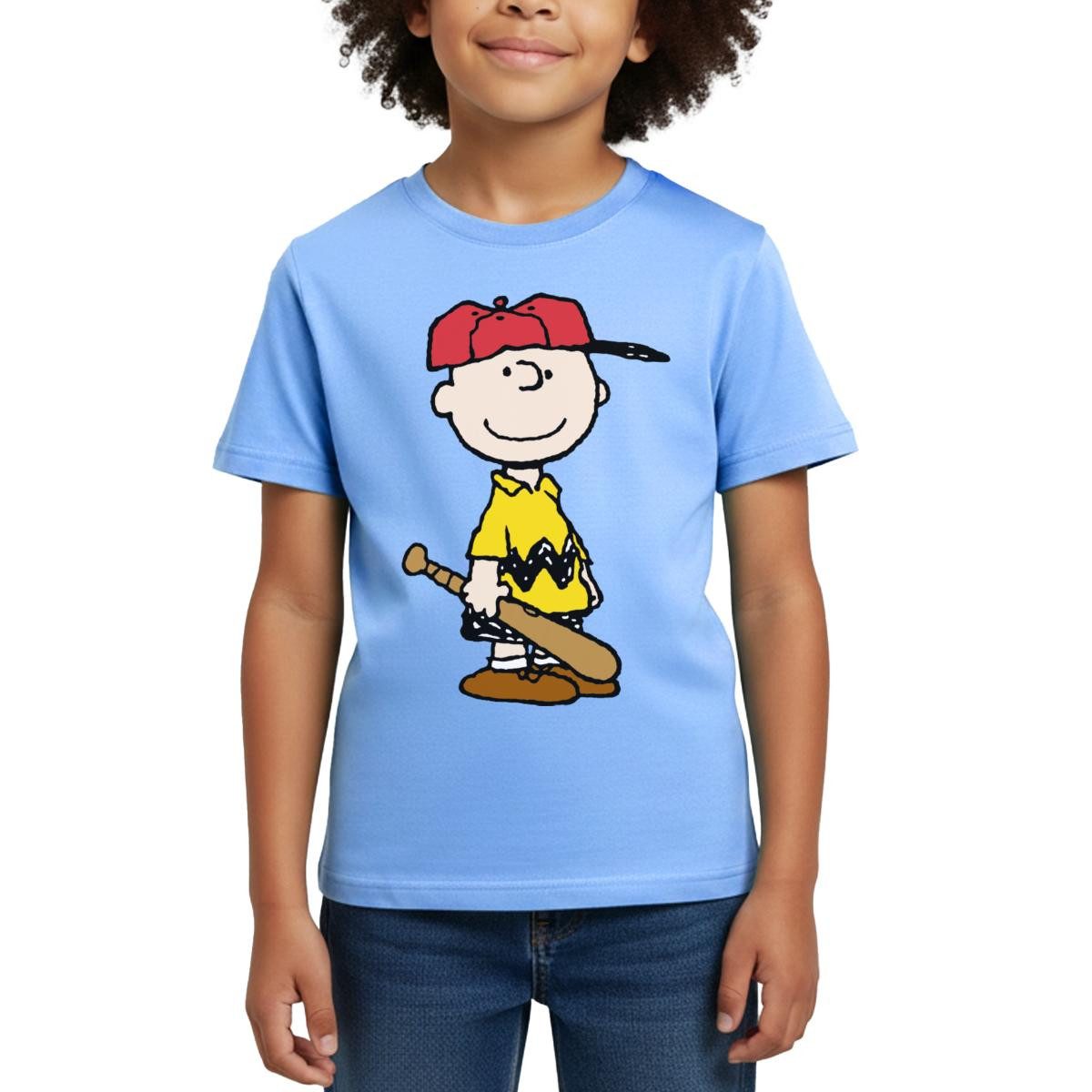 Spreadshirt T-Shirt Peanuts Charlie Brown Baseball Sport Kinder T-Shirt (1-tlg) Fällt klein aus. Wir empfehlen, eine Größe größer zu bestellen.