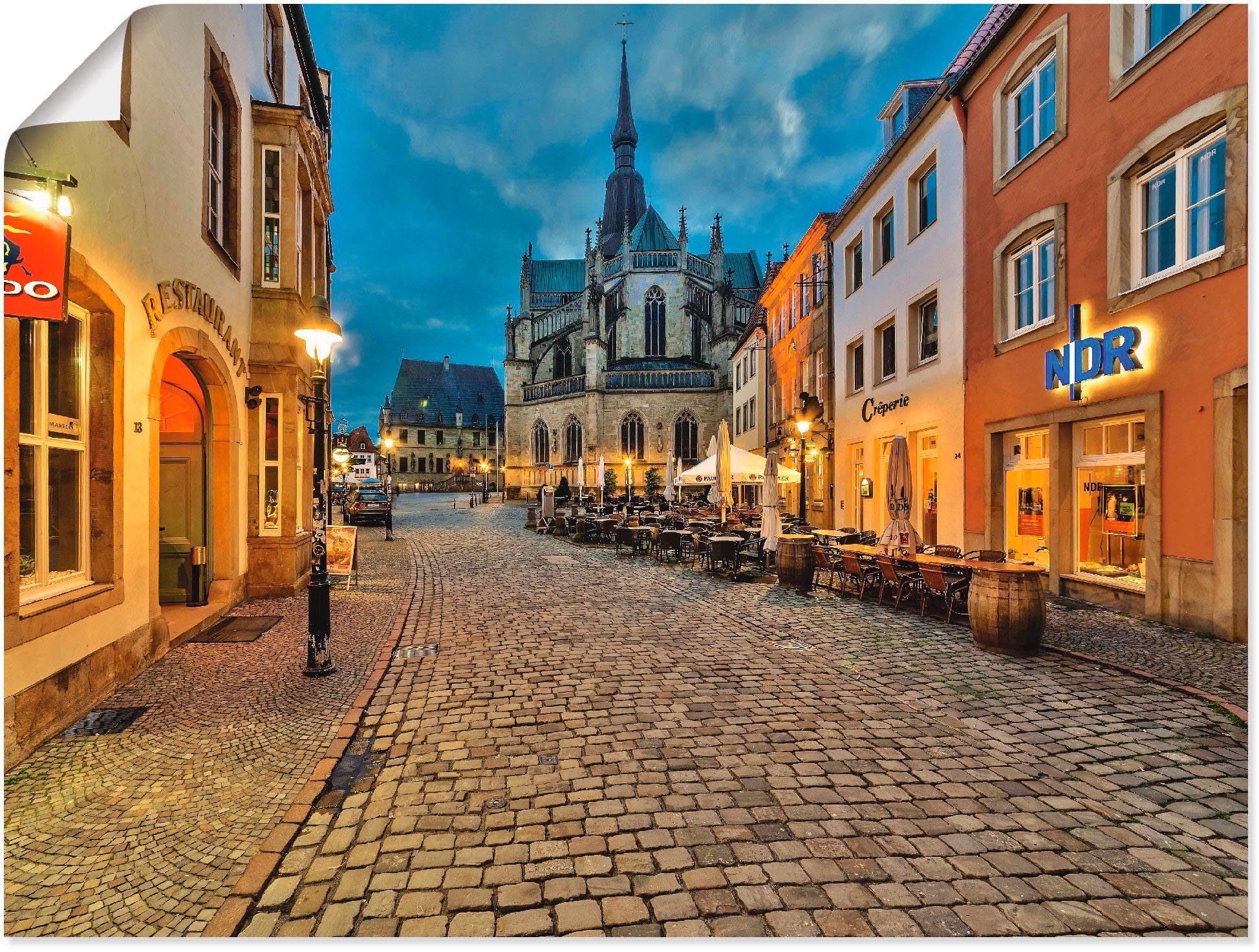 St), Poster Marienkirche, als Leinwandbild, die Wandaufkleber Osnabrück, Wandbild (1 auf oder Artland Blick Größen in versch. Deutschland