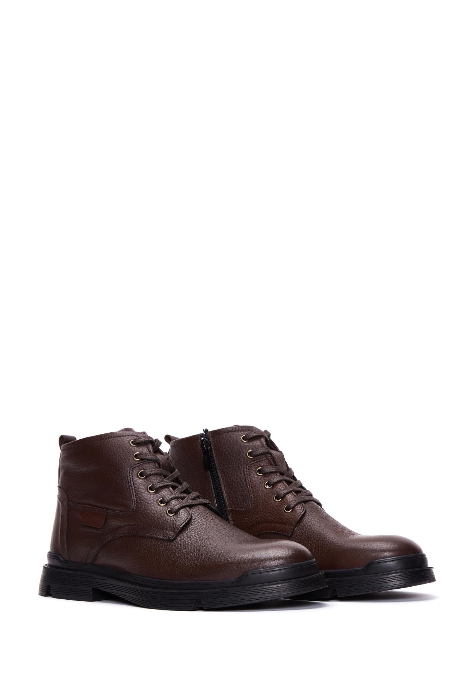 Derimod Stiefeletten aus Leder Ankleboots Schnürsenkel, Textilfutter, Gummisohle