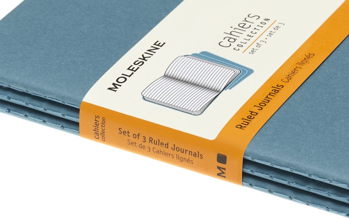 MOLESKINE Notizbuch Notizheft Cahier Pocket A6 liniert Kartoneinband VE=3 Stück lebhaftes
