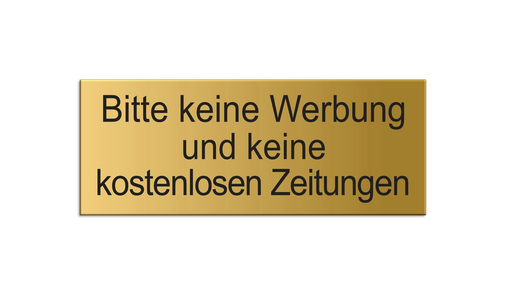 OFFORM DESIGN Hinweisschild Bitte keine Werbung und keine kostenlosen Zeitungen