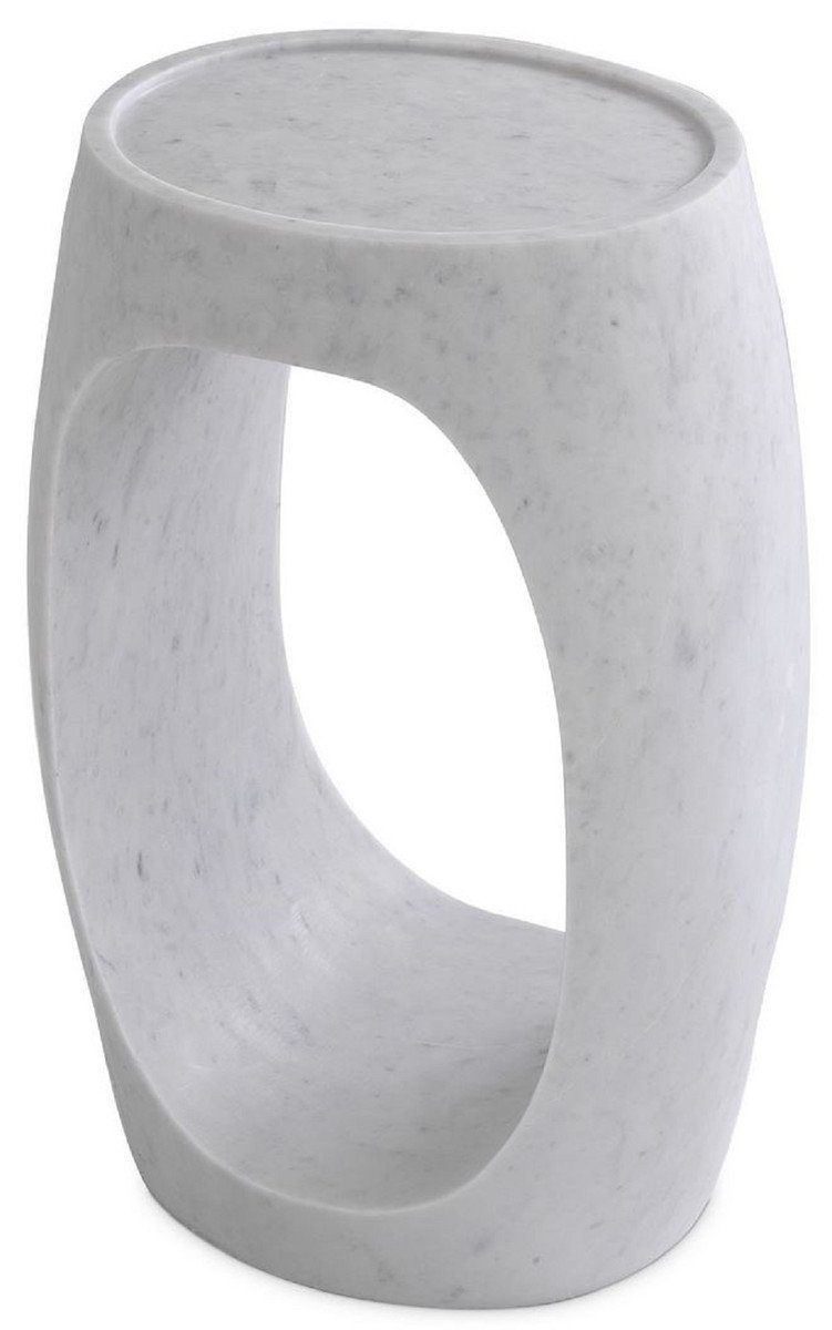 H. Weiß 55,5 - Luxus Casa Beistelltisch - 37 Möbel Beistelltisch cm x Marmor 29 Luxus Padrino x Marmor Qualität